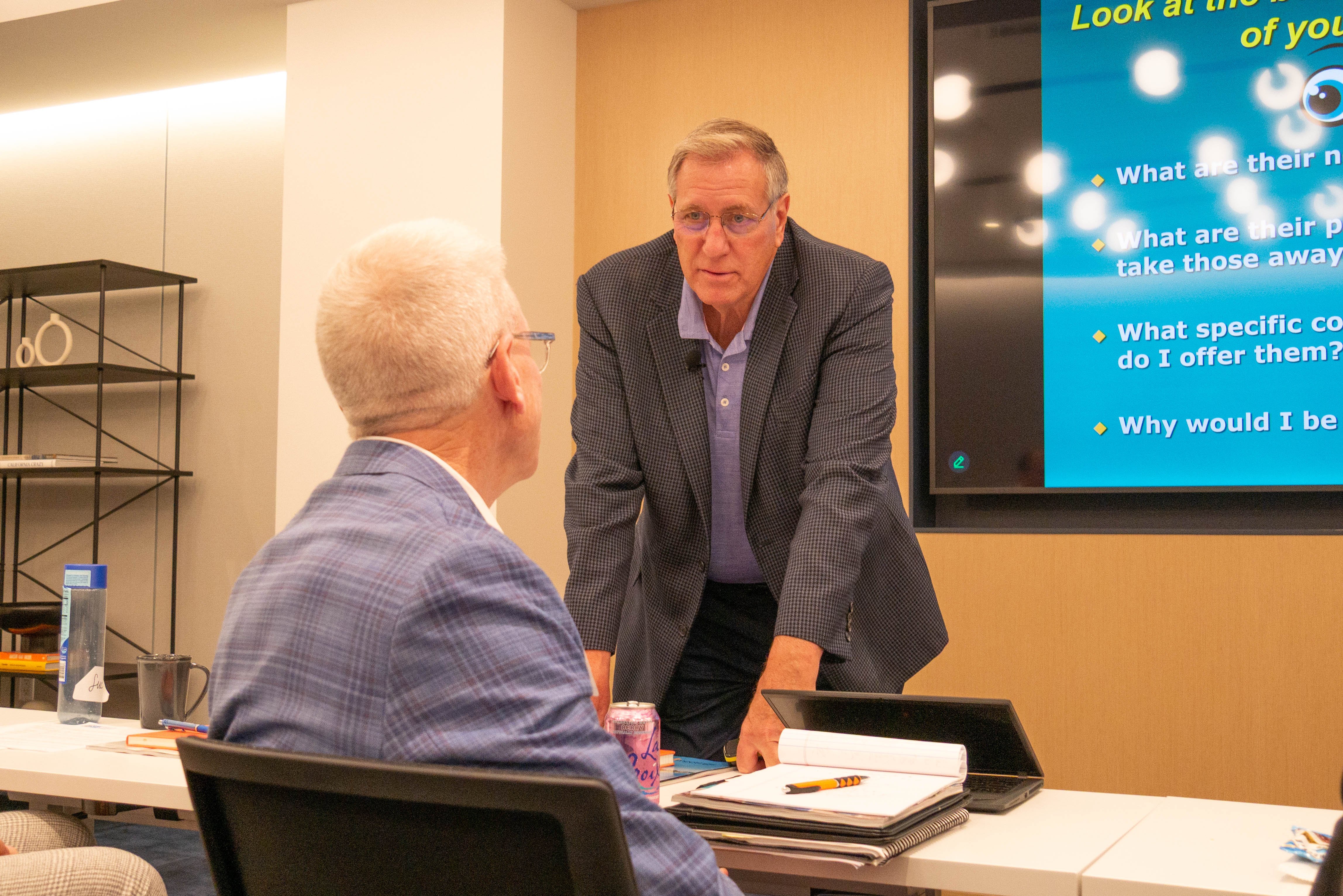Speaker, Gary Hernsbroth answering a specific question related to an attendee's business.